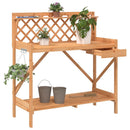 pottebord med espalier massivt fyrretræ brun