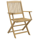 foldbare havestole 8 stk. 54x61x88 cm massivt akacietræ