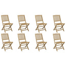 foldbare havestole 8 stk. 44x50x88 cm massivt akacietræ