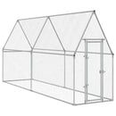 hønsehus 400x100x190 cm galvaniseret stål sølvfarvet
