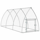 hønsehus 300x105x120 cm galvaniseret stål sølvfarvet