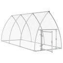 hønsehus 300x105x120 cm galvaniseret stål sølvfarvet