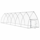 hønsehus 600x105x120 cm galvaniseret stål sølvfarvet