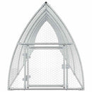 hønsehus 600x105x120 cm galvaniseret stål sølvfarvet