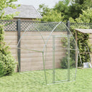 hønsehus 200x105x182 cm galvaniseret stål sølvfarvet