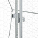 hønsehus 200x105x182 cm galvaniseret stål sølvfarvet
