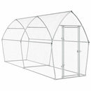 hønsehus 400x105x182 cm galvaniseret stål sølvfarvet