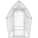 hønsehus 400x105x182 cm galvaniseret stål sølvfarvet