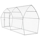 hønsehus 400x105x182 cm galvaniseret stål sølvfarvet