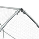 hønsehus 400x105x182 cm galvaniseret stål sølvfarvet