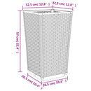 plantekurve 2 stk. 32,5x32,5x57 cm PP brun
