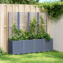 plantekasse med espalier 160x40x140 cm PP blågrå