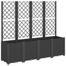 plantekasse med espalier 160x40x140 cm PP sort