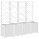 plantekasse med espalier 160x40x140 cm PP hvid