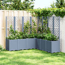 plantekasse med espalier 160x160x140 cm PP blågrå