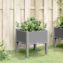 plantekasse med ben 40x40x42 cm PP lysegrå
