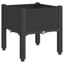 plantekasse med ben 40x40x42 cm PP sort