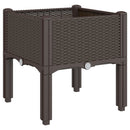 plantekasse med ben 40x40x42 cm PP brun