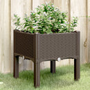 plantekasse med ben 40x40x42 cm PP brun