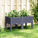 plantekasse med ben 80x40x42 cm PP blågrå