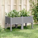 plantekasse med ben 80x40x42 cm PP lysegrå
