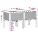 plantekasse med ben 80x40x42 cm PP sort