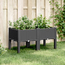 plantekasse med ben 80x40x42 cm PP sort