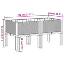 plantekasse med ben 80x40x42 cm PP brun
