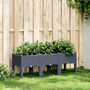 plantekasse med ben 120x40x42 cm PP blågrå