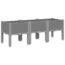 plantekasse med ben 120x40x42 cm PP lysegrå