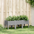 plantekasse med ben 120x40x42 cm PP lysegrå