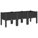 plantekasse med ben 120x40x42 cm PP sort