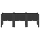 plantekasse med ben 120x40x42 cm PP sort