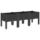 plantekasse med ben 120x40x42 cm PP sort