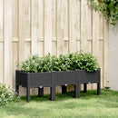 plantekasse med ben 120x40x42 cm PP sort