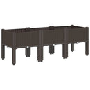 plantekasse med ben 120x40x42 cm PP brun
