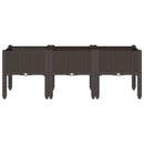 plantekasse med ben 120x40x42 cm PP brun