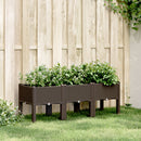 plantekasse med ben 120x40x42 cm PP brun