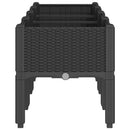 plantekasse med ben 160x40x42 cm PP sort