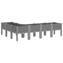 plantekasse med ben 160x120x42 cm PP lysegrå