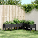 plantekasse med ben 160x120x42 cm PP sort