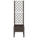 plantekasse med espalier 40x40x142 cm PP brun