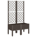 plantekasse med espalier 80x40x142 cm PP brun