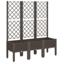 plantekasse med espalier 120x40x142 cm PP brun