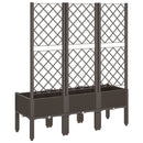 plantekasse med espalier 120x40x142 cm PP brun