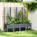 plantekasse med espalier 160x40x142 cm PP blågrå
