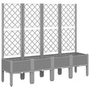 plantekasse med espalier 160x40x142 cm PP lysegrå