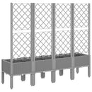plantekasse med espalier 160x40x142 cm PP lysegrå