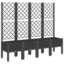 plantekasse med espalier 160x40x142 cm PP sort