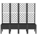 plantekasse med espalier 160x40x142 cm PP sort
